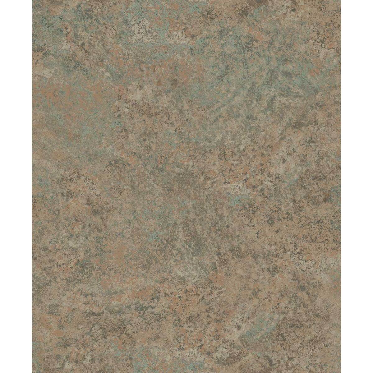 Papier peint effet bronze oxydé cuivre et sauge
