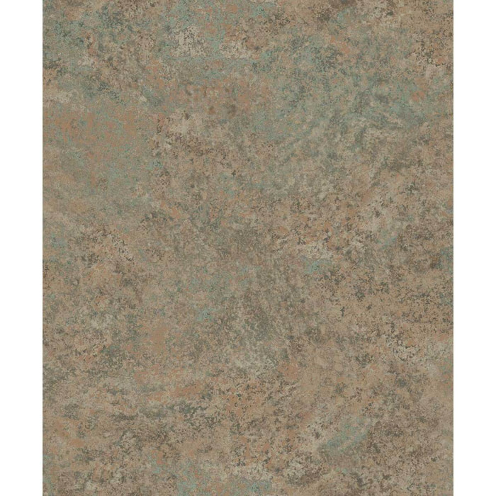 Papier peint effet bronze oxydé cuivre et sauge