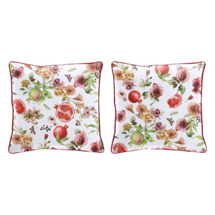 Lot de 2 housses de coussin en coton imprimé MINGRANA - multicolore