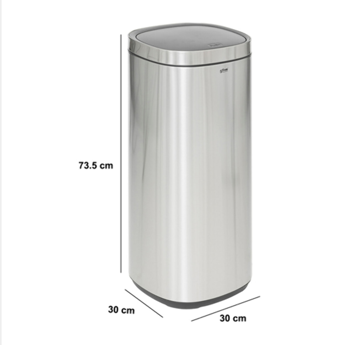 Poubelle en métal gris 50L