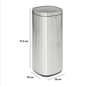 Poubelle en métal gris 50L