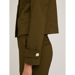 Motivi - Chaqueta Spencer en mezcla de algodón - Verde militare