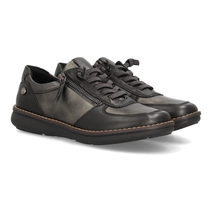 Zapatos casual mujer con cremallera lateral