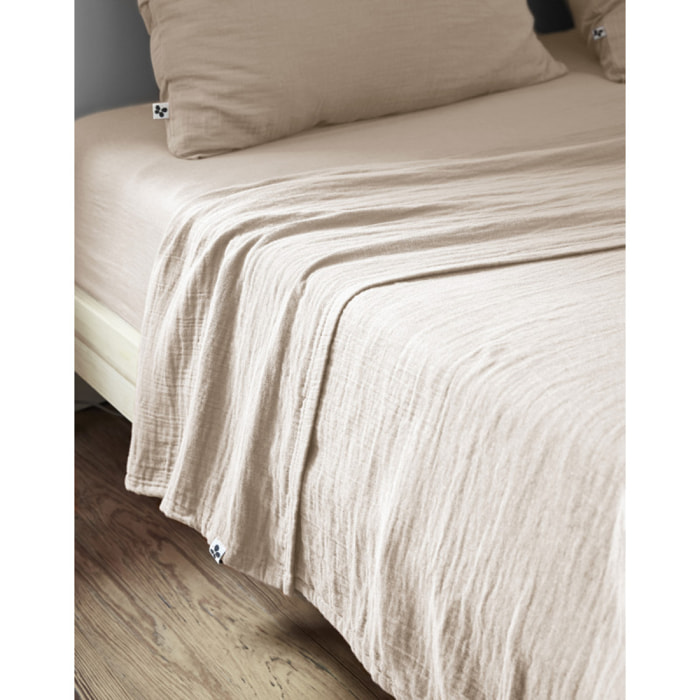 Drap plat "Gaïa" "Gaze de Coton"  -  Gaïa Pampa