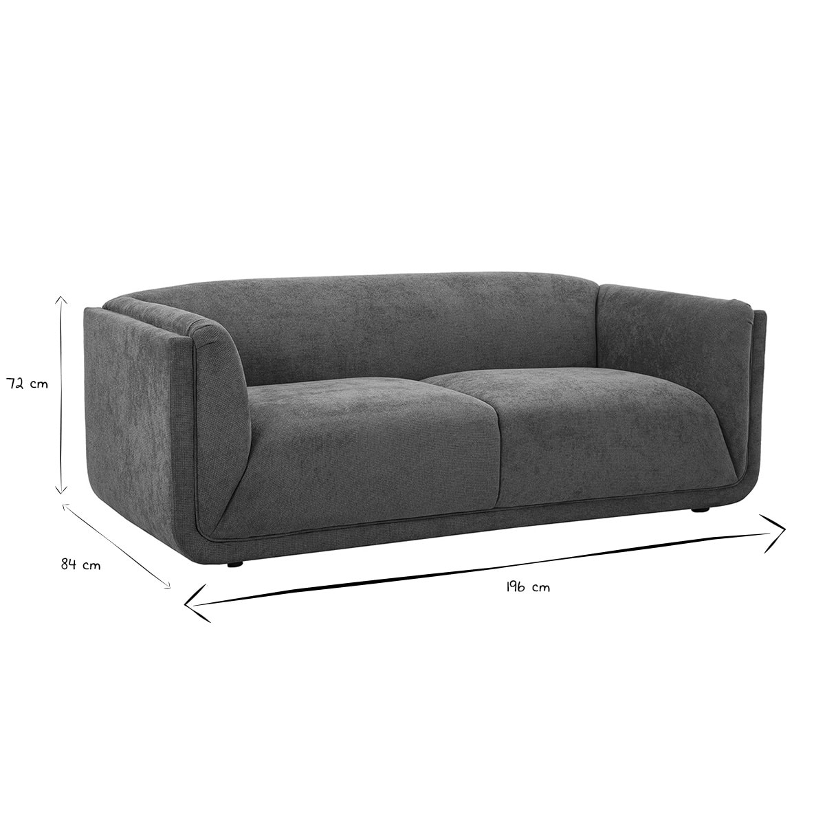 Canapé design 3 places en tissu chenille terre brûlée HOSBO