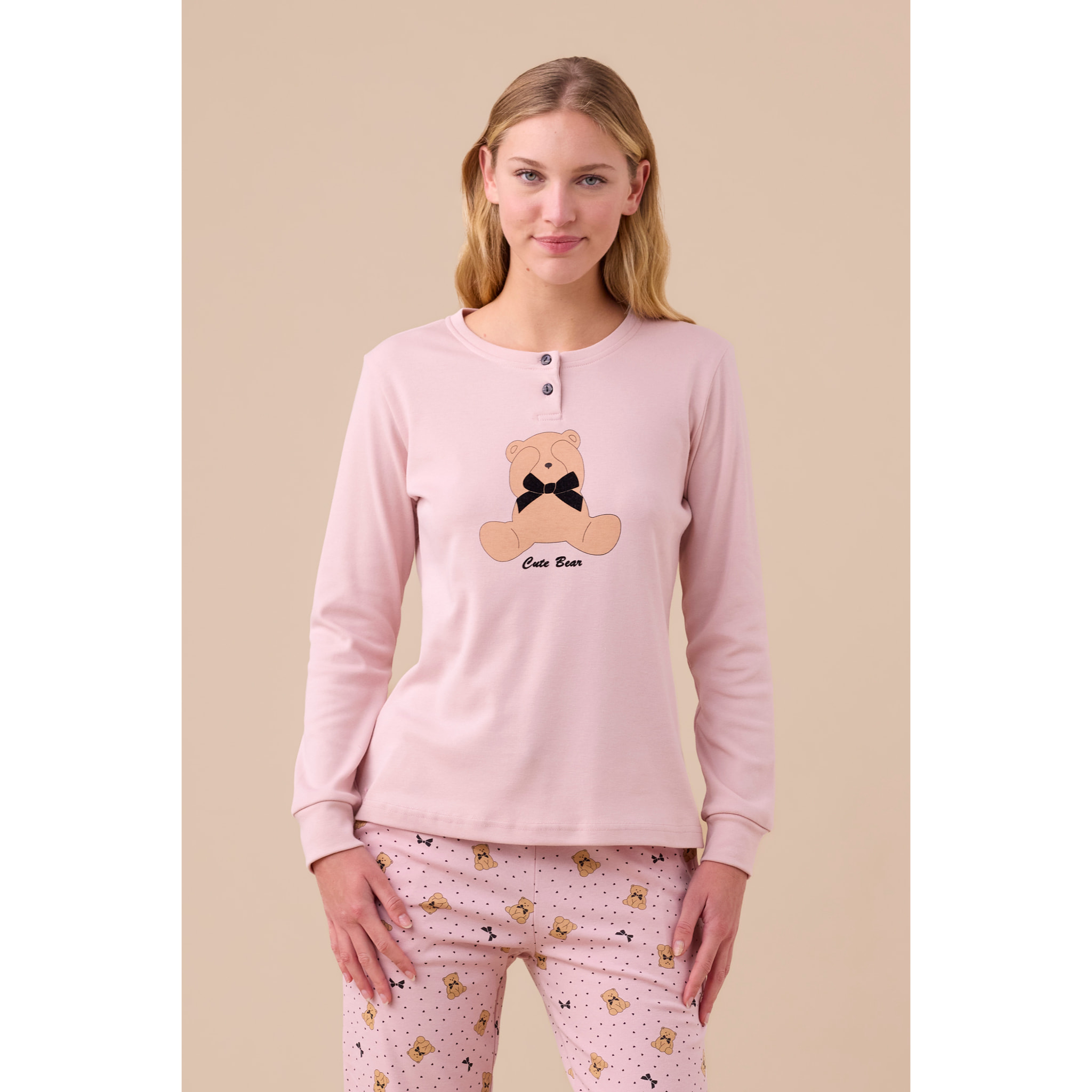 Pigiama donna invernale in caldo cotone articolo orso. Noidinotte