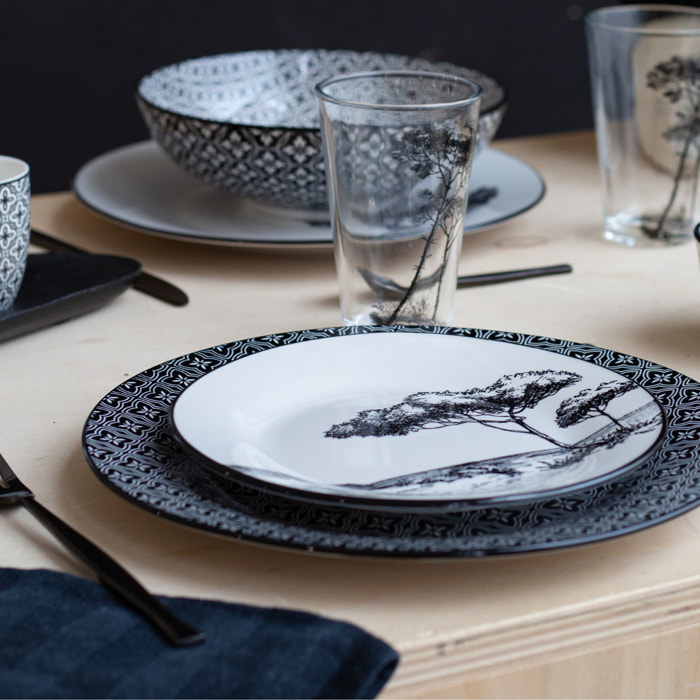 Lot de 6 petites assiettes, VILLA LES PINS