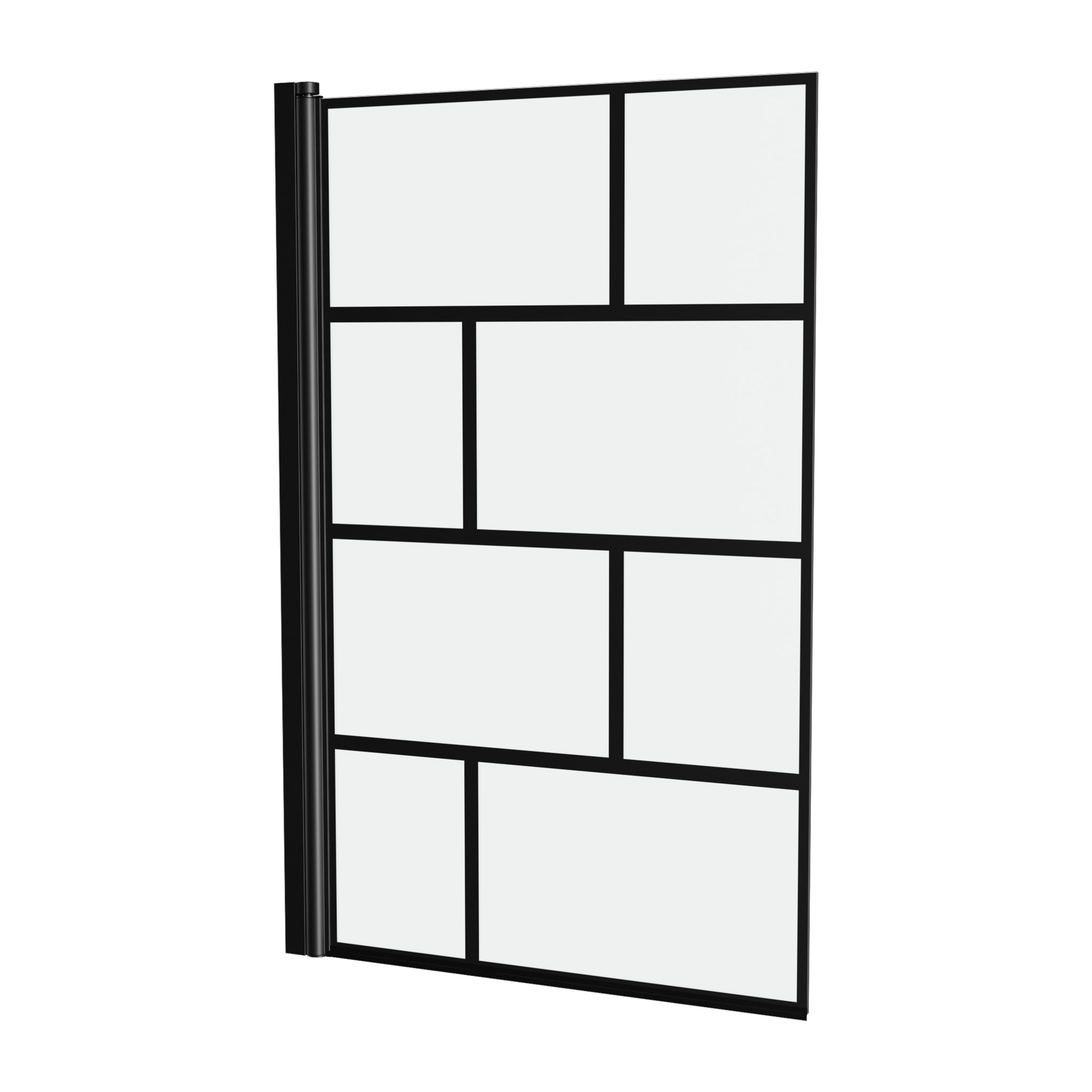 Pare baignoire rabattable sérigraphié 75x125cm - Finition Noir Mat - BLOCKS SCREEN