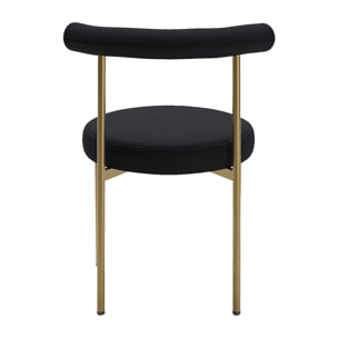 Lot de 2 chaises de table velours noir