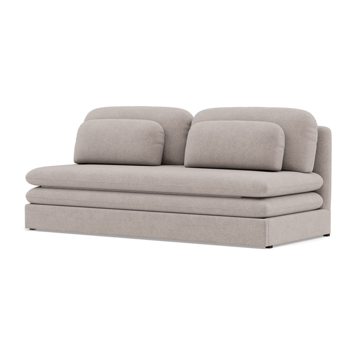 Ysal - canapé 3 places convertible déplimousse en velours texturé - Gris clair