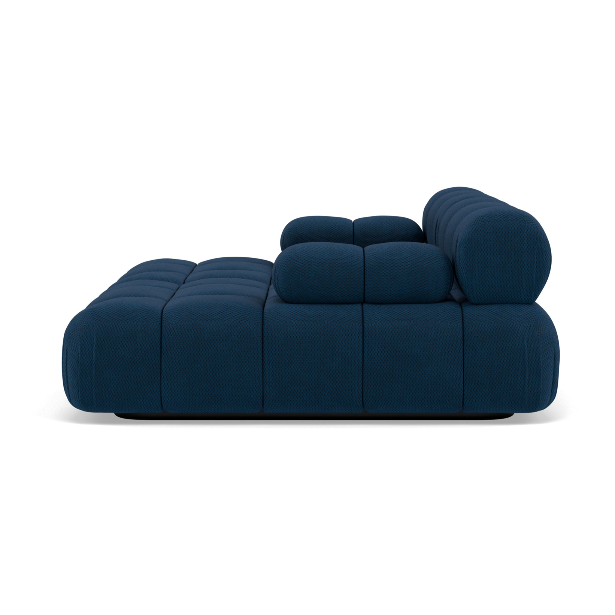 Ruby - canapé droit 4 places avec double méridienne - assise profonde - en velours texturé - Bleu