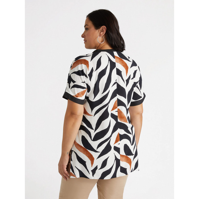 Fiorella Rubino - Blusa con estampado de follaje - Negro
