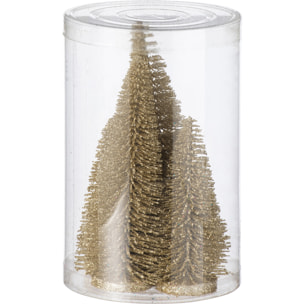 J-Line décoration Sapin De Noël Paillettes - plastique - doré clair - boîte de 4