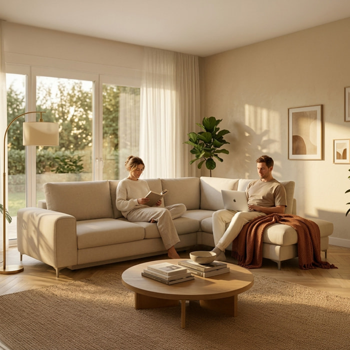Canapé Tissu Angle Droit Fiesole - 3 Places