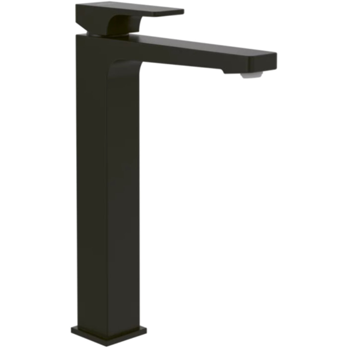 Mitigeur lavabo surélevé Architectura Square avec vidage Push Open Noir mat