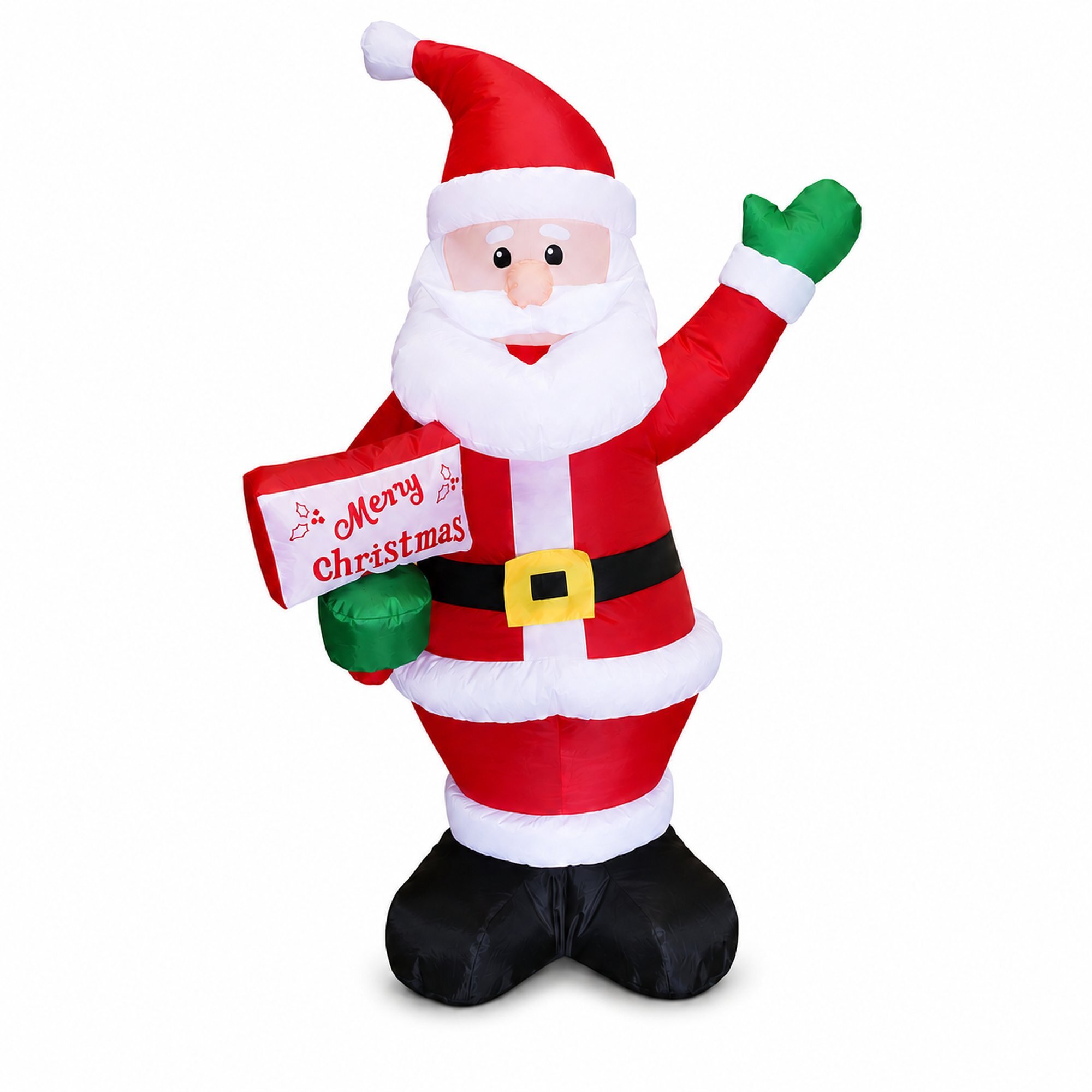 Papá noel hinchable con luces led, 75x50x125 cm, decoración navideña para exterior e interior, con adaptador y iluminación integrada