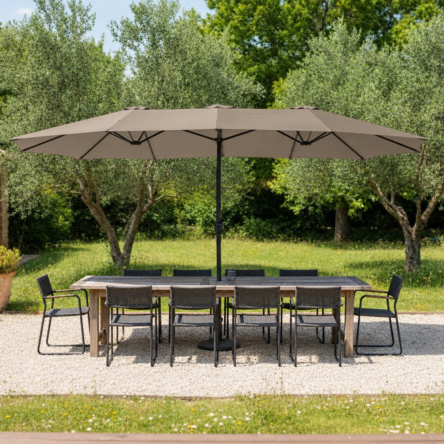 Parasol double LINAI ovale -