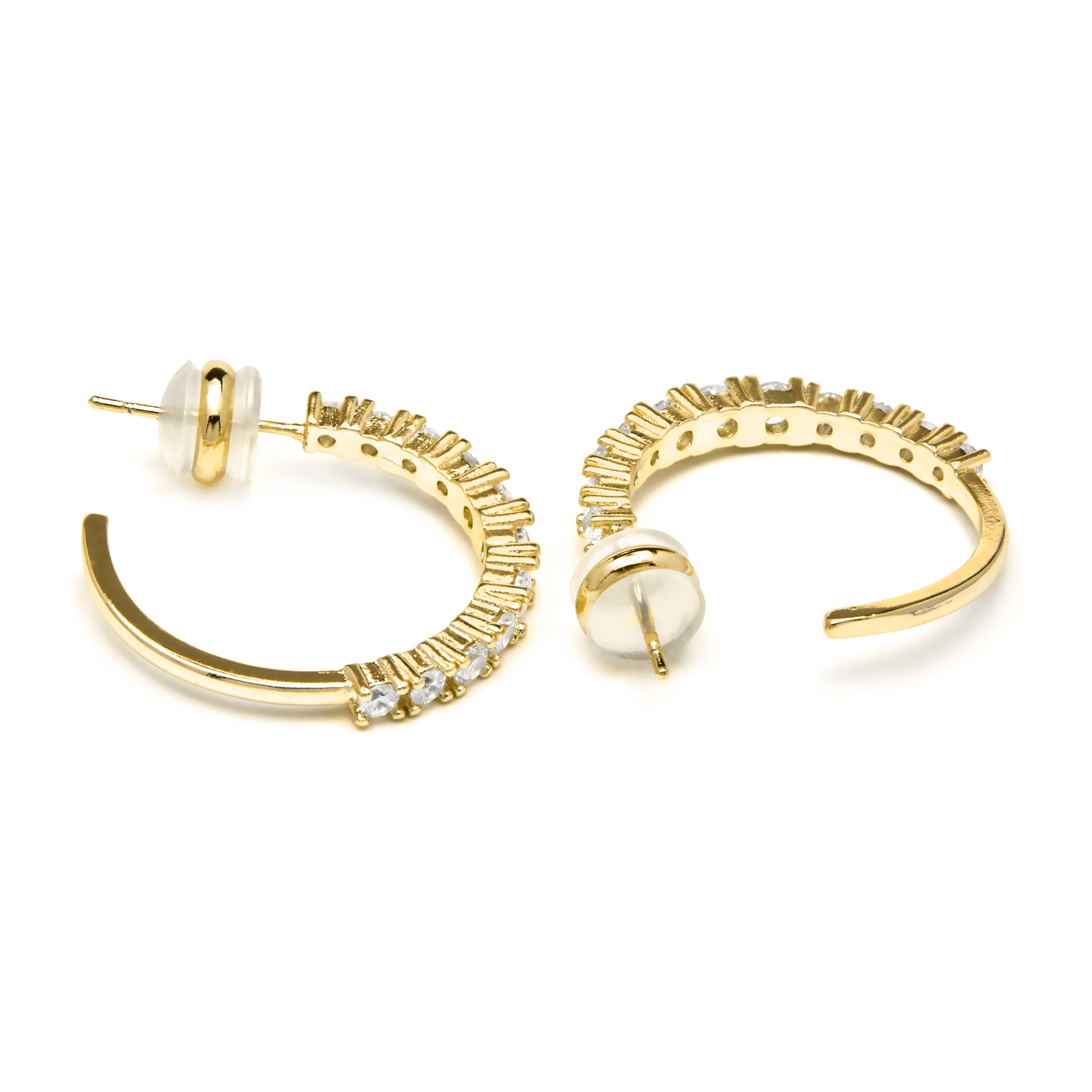 Pendientes acabado oro amarillo de 18k y Circonita Brillante