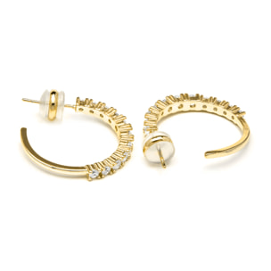 Pendientes acabado oro amarillo de 18k y Circonita Brillante