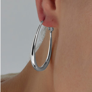 Pendientes de 38mm de diámetro acabado plata