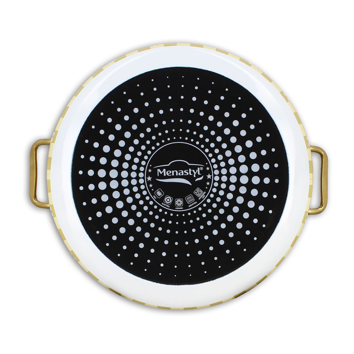 Marmite 24cm en acier émaillé avec motif margherite - tous feux DAISY