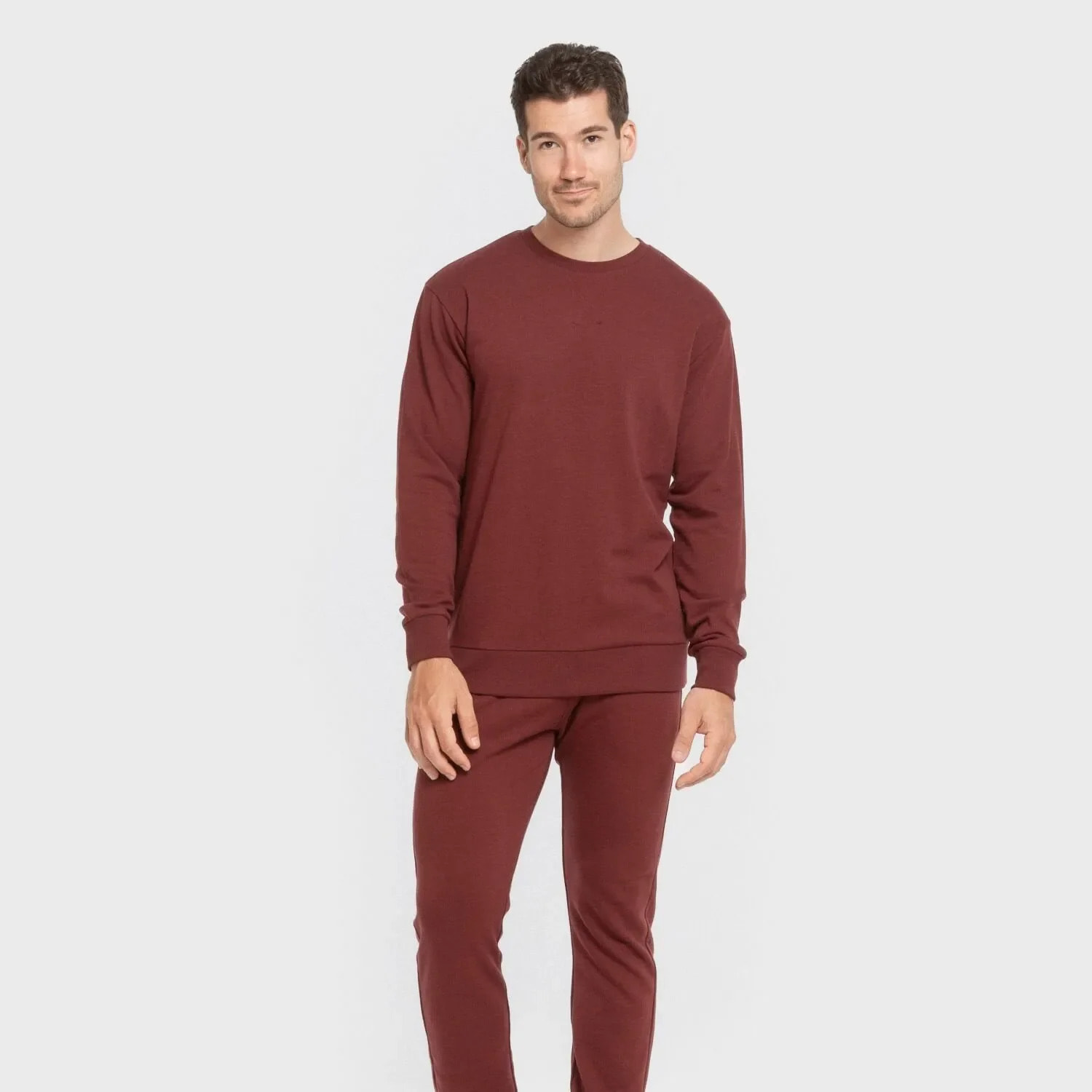 Pantalón largo básico deportivo burdeos