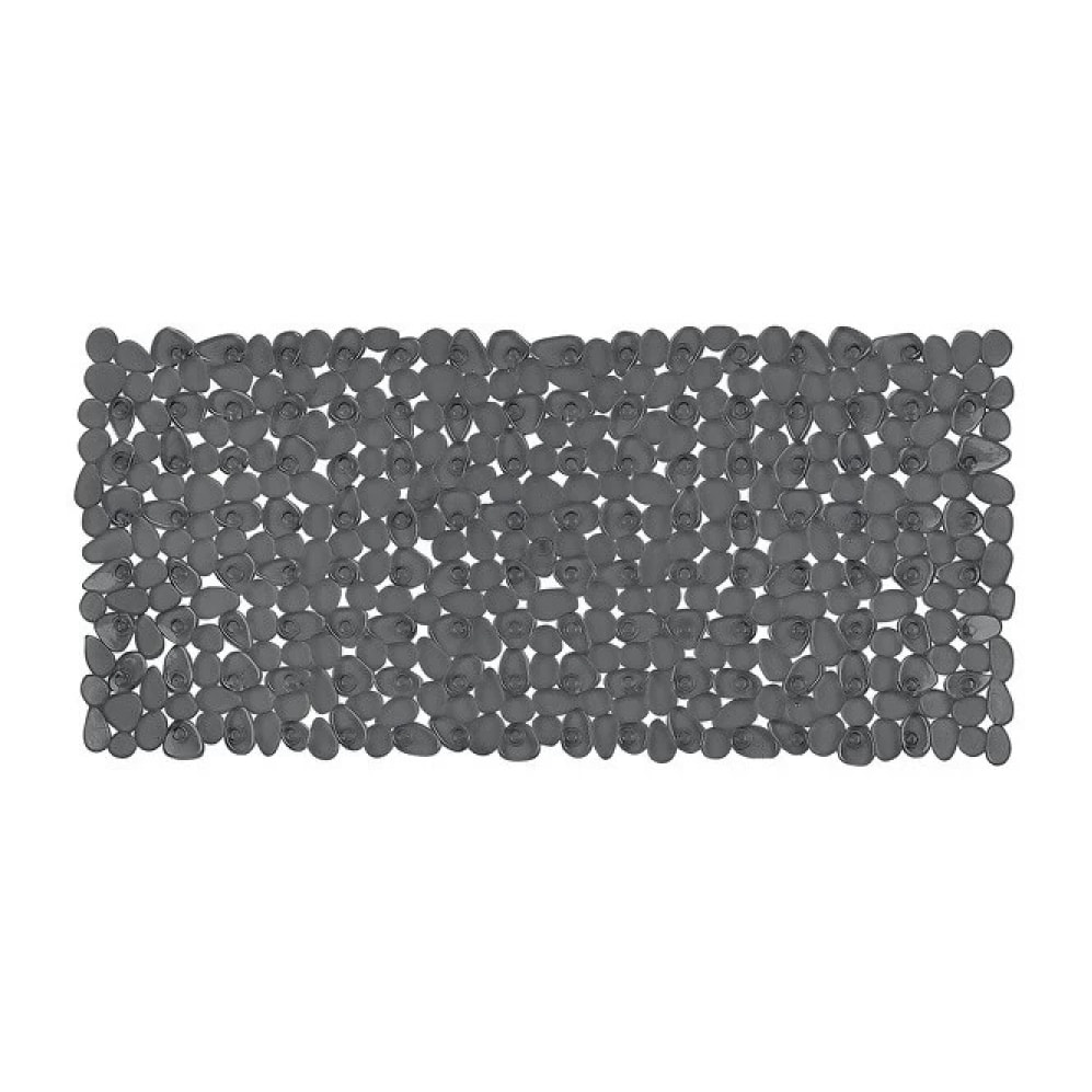 Tapis Fond de baignoire rond PVC RIVERSTONE 75x36cm Gris Fonce Spirella