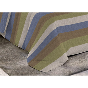 Trapunta Invernale 300gr Made in Italy Piumone Clado Linea Diadema Disegno Riga Verde