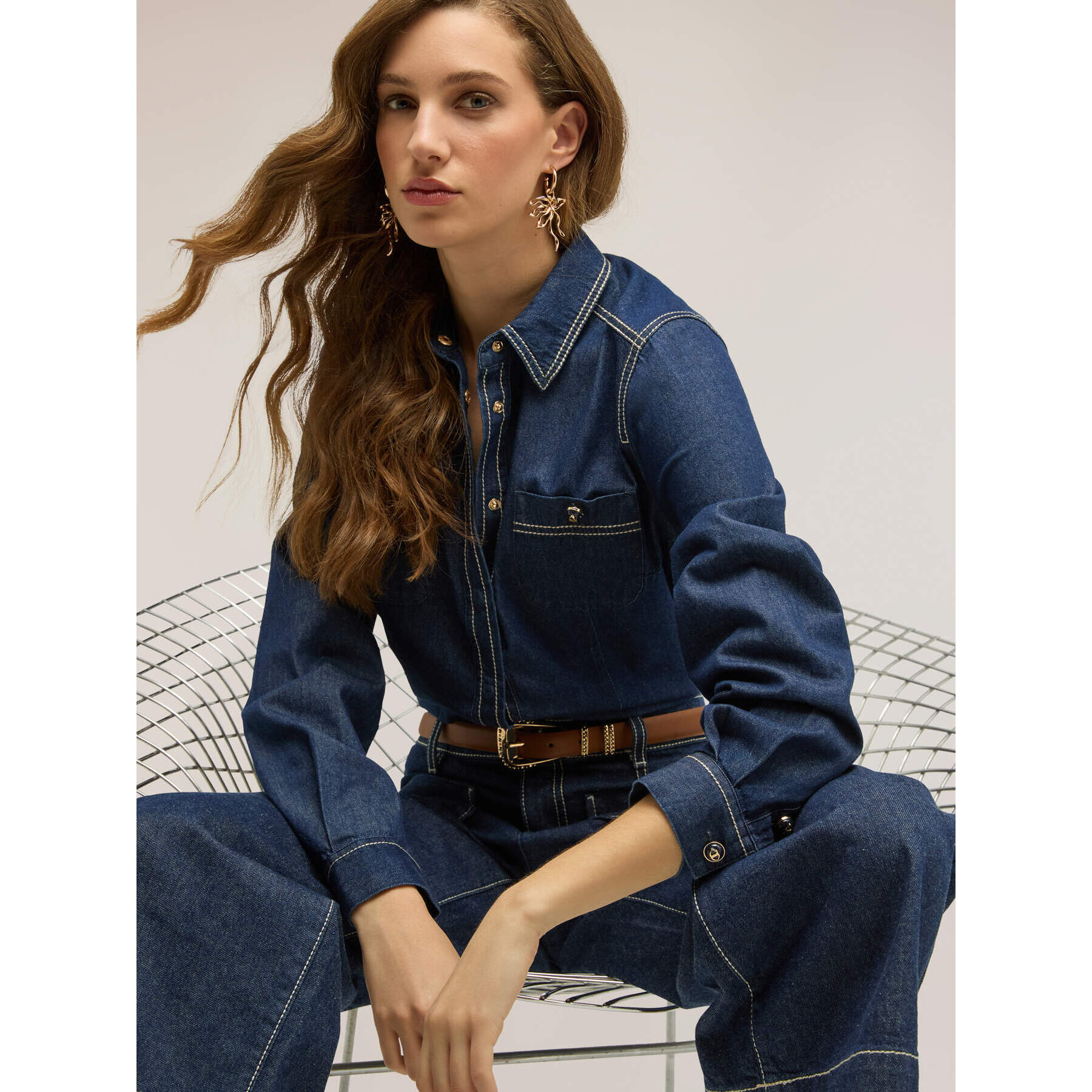Motivi - Camicia in denim con tasche - Blu