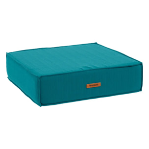 Coussin de sol "Korai" bleu canard 45x45cm en polyester