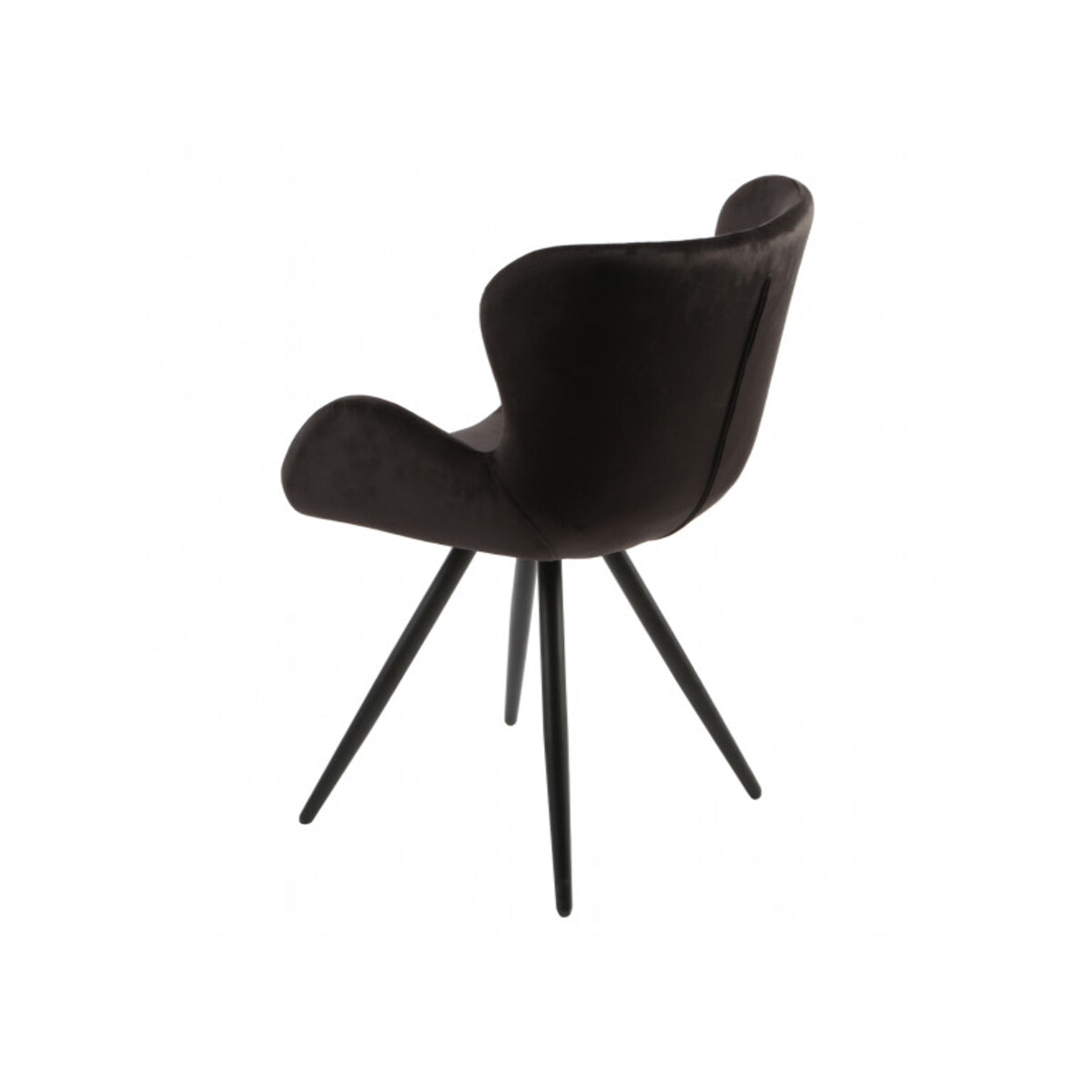 Chaise en velours avec piètement en métal noir - LILOU
