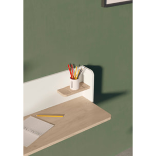 Escritorio pared Valencia roble claro y blanco 25x90x35 cm