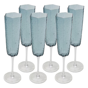 Flûtes à champagne Cascata bleues set de 6 Kare Design