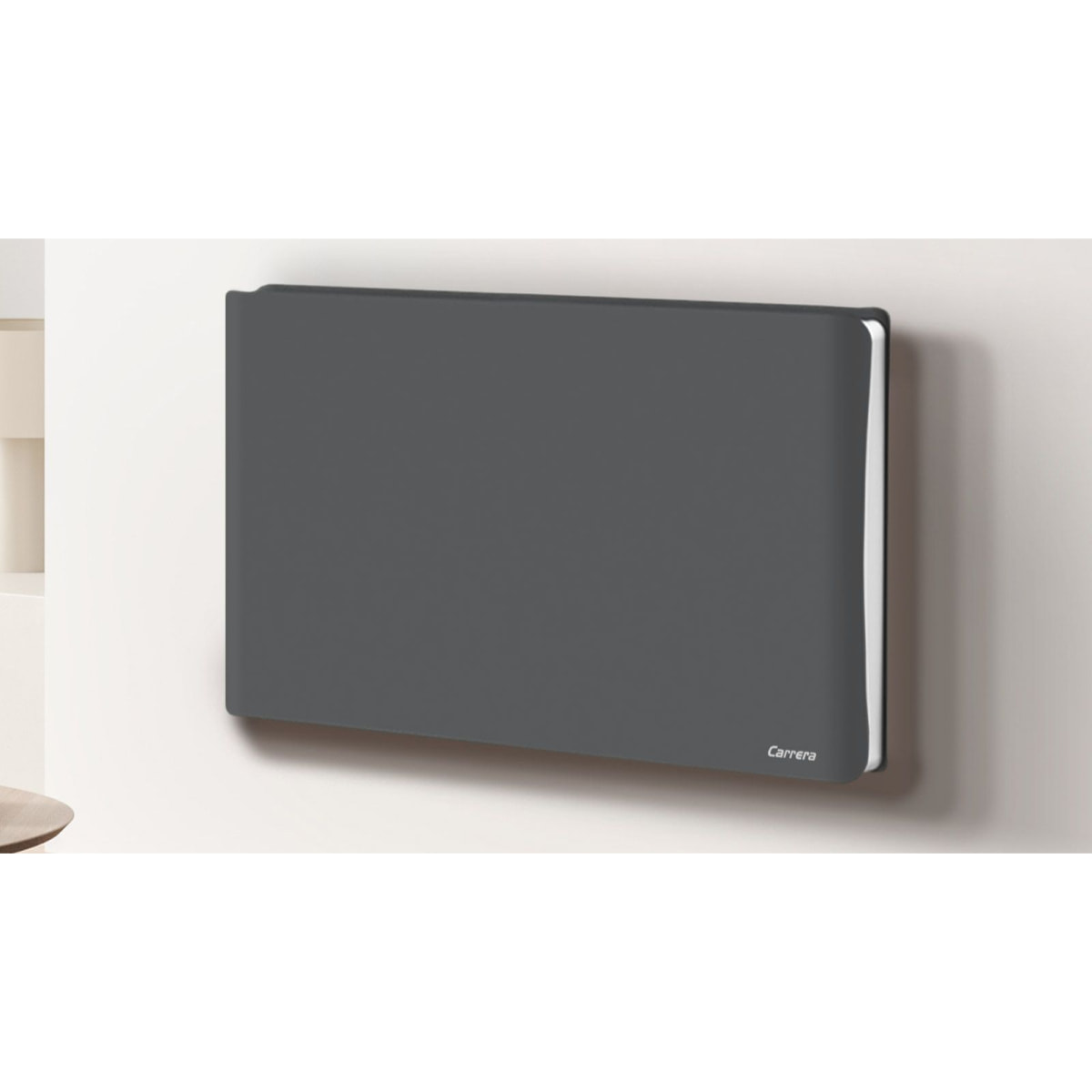 Radiateur inertie double coeur ceramique + film LCD 2000W gris & blanc