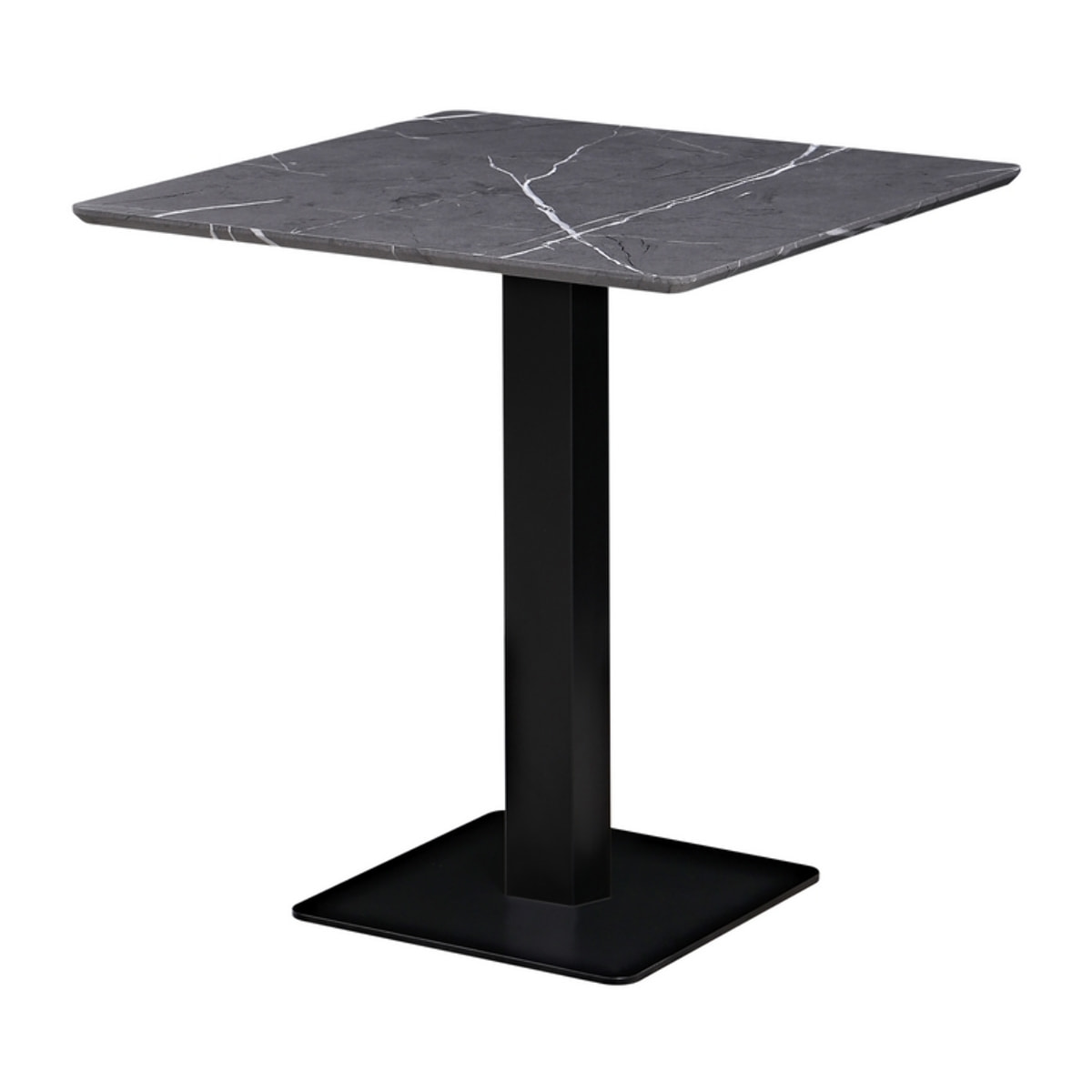 Tavolo quadrato con top marmo grigio scuro70x70x74 cm - Jago