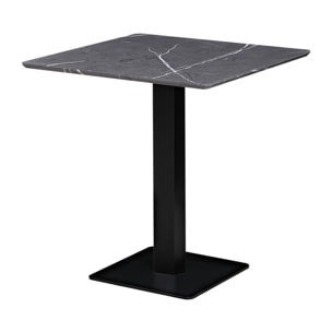 Tavolo quadrato con top marmo grigio scuro70x70x74 cm - Jago
