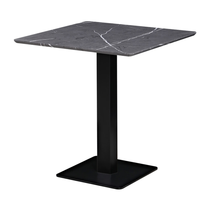 Tavolo quadrato con top marmo grigio scuro70x70x74 cm - Jago