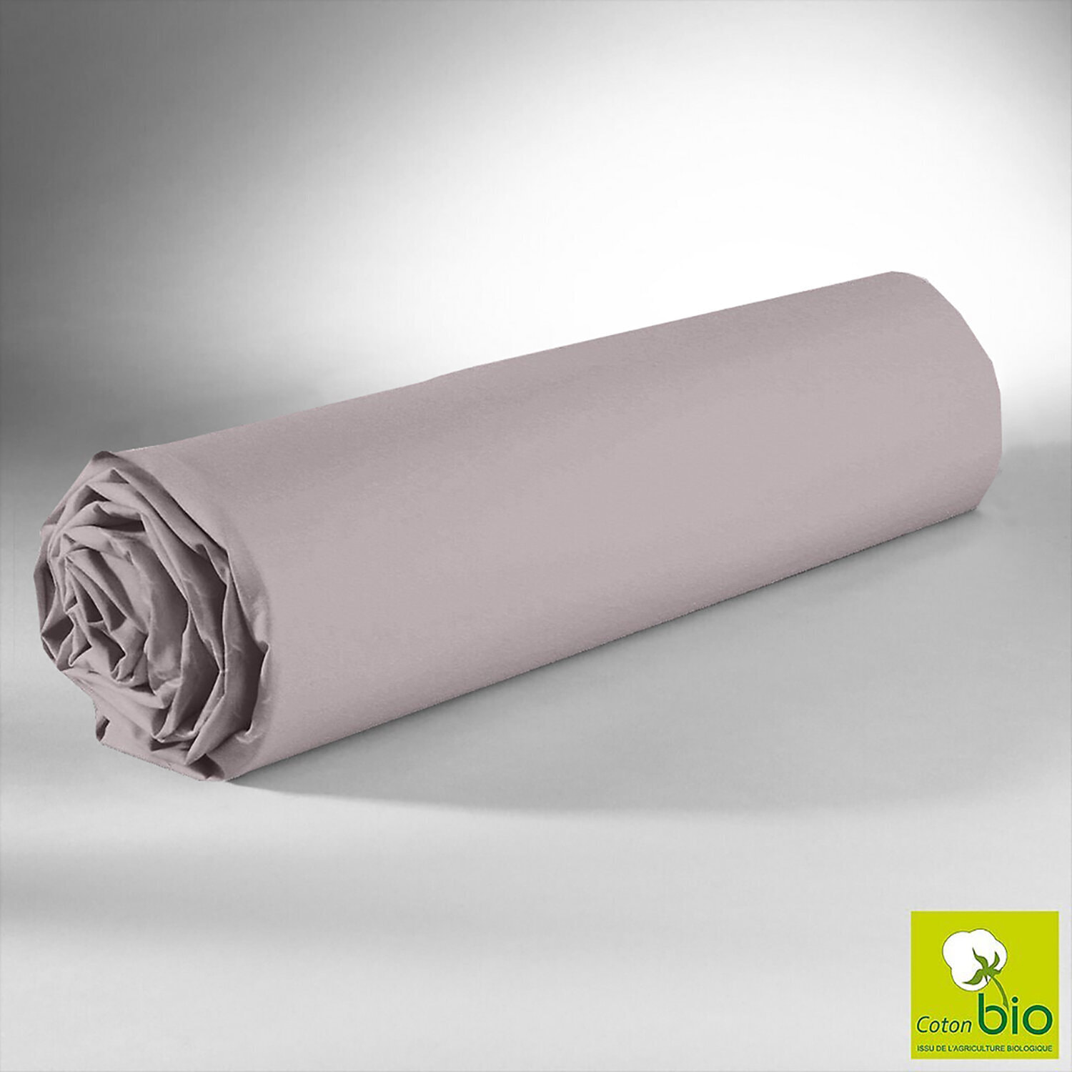 Drap housse 100%coton bio 57fils/cm2 beige