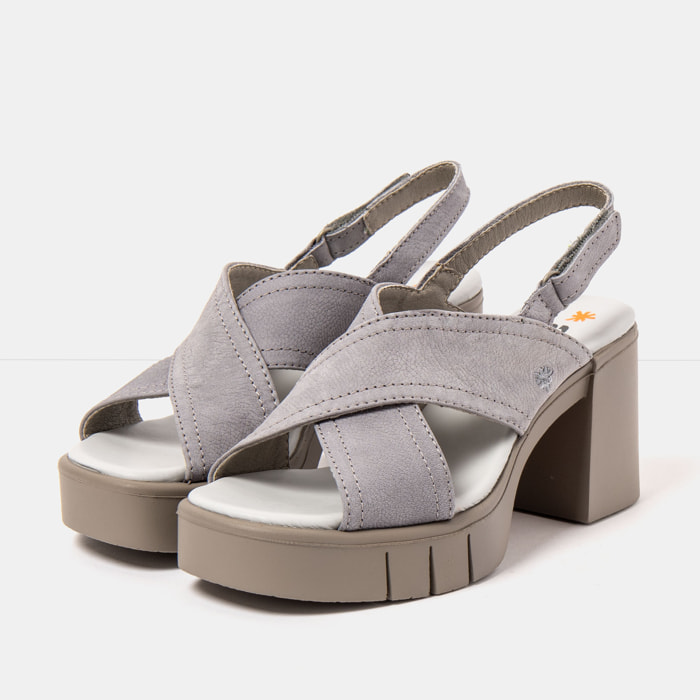 Sandalias con tacón 1990 NOBUCK DENIM / EIVISSA color Denim