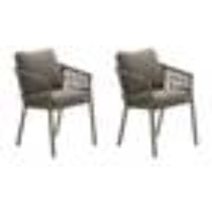 Lot de 2 fauteuils de jardin Oriengo café