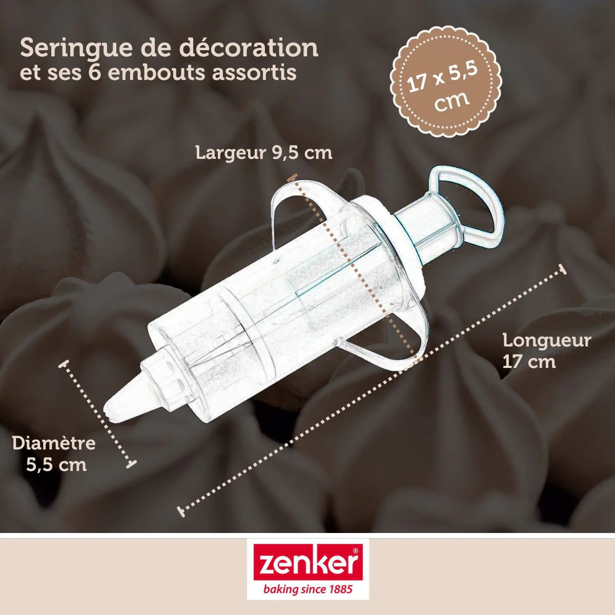 Seringue de pâtisserie et 6 embouts Zenker Sweet Sensation