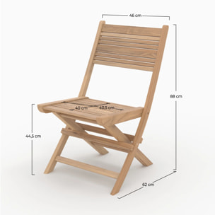 Lot de 2 chaises de jardin pliantes en teck - Nido
