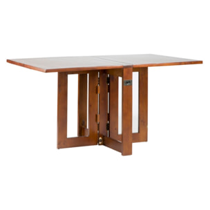Table à manger pliante Tan -bois massif de mindi et placage naturel de mindi-couleur teck 160 x 78 x 90 cm