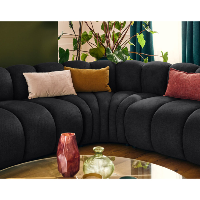 Debbie - module d'angle réversible en tissu texturé - Noir