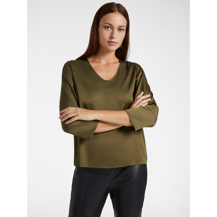 Elena Mirò - Blusa de raso - Verde