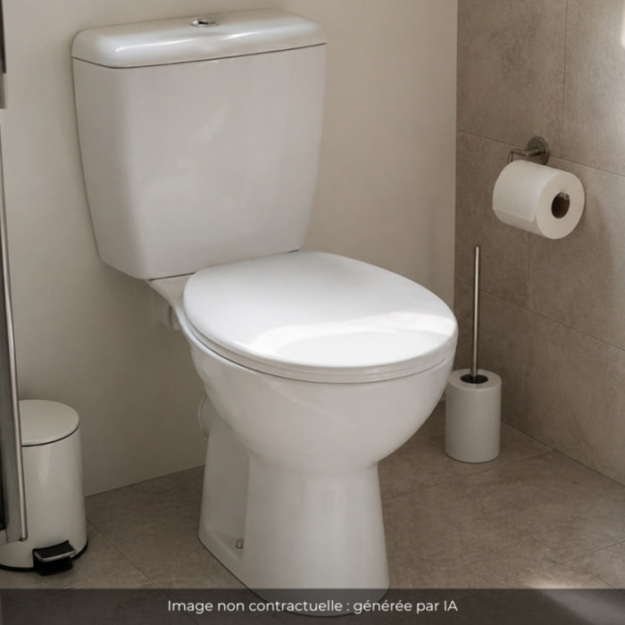 WC à poser sortie horizontale Eolia avec abattant