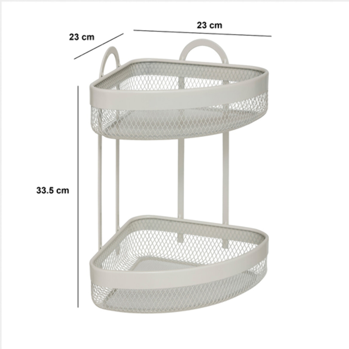 Étagère d'angle "Mayaj" en acier beige 23x23cm