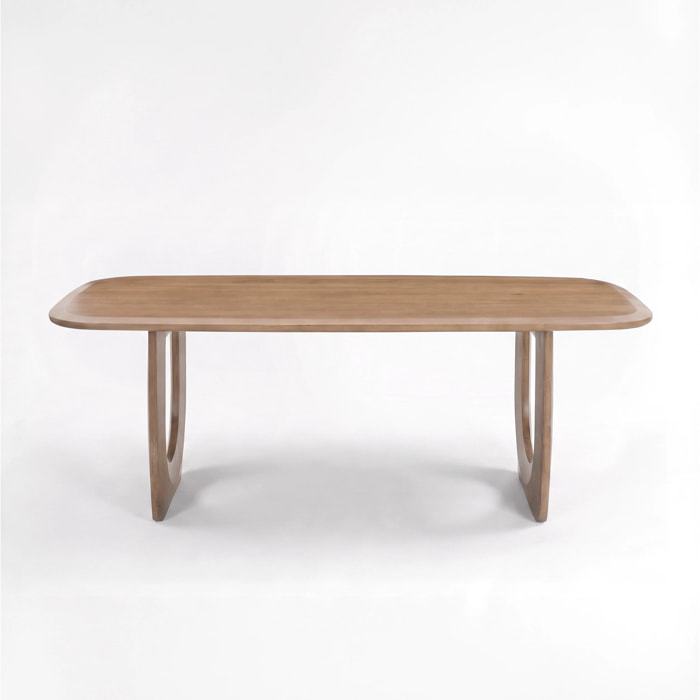 Table rectangulaire en bois de manguier massif marron clair 6 places - Maya