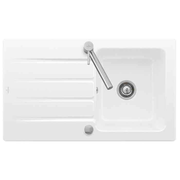 Evier 1 bac 86 x 51 cm Architectura 50 Blanc vidage automatique inclus