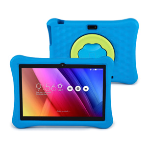 Tablet Infantil WiFi. SO Android 12 con IWAWA. Pantalla 10'' 1280x800px. Allwinner A133,ARM Cortex™-A53 Quad-Core,1.6Ghz 4GB RAM + 64GB. Doble cámara, carcasa de silicona.